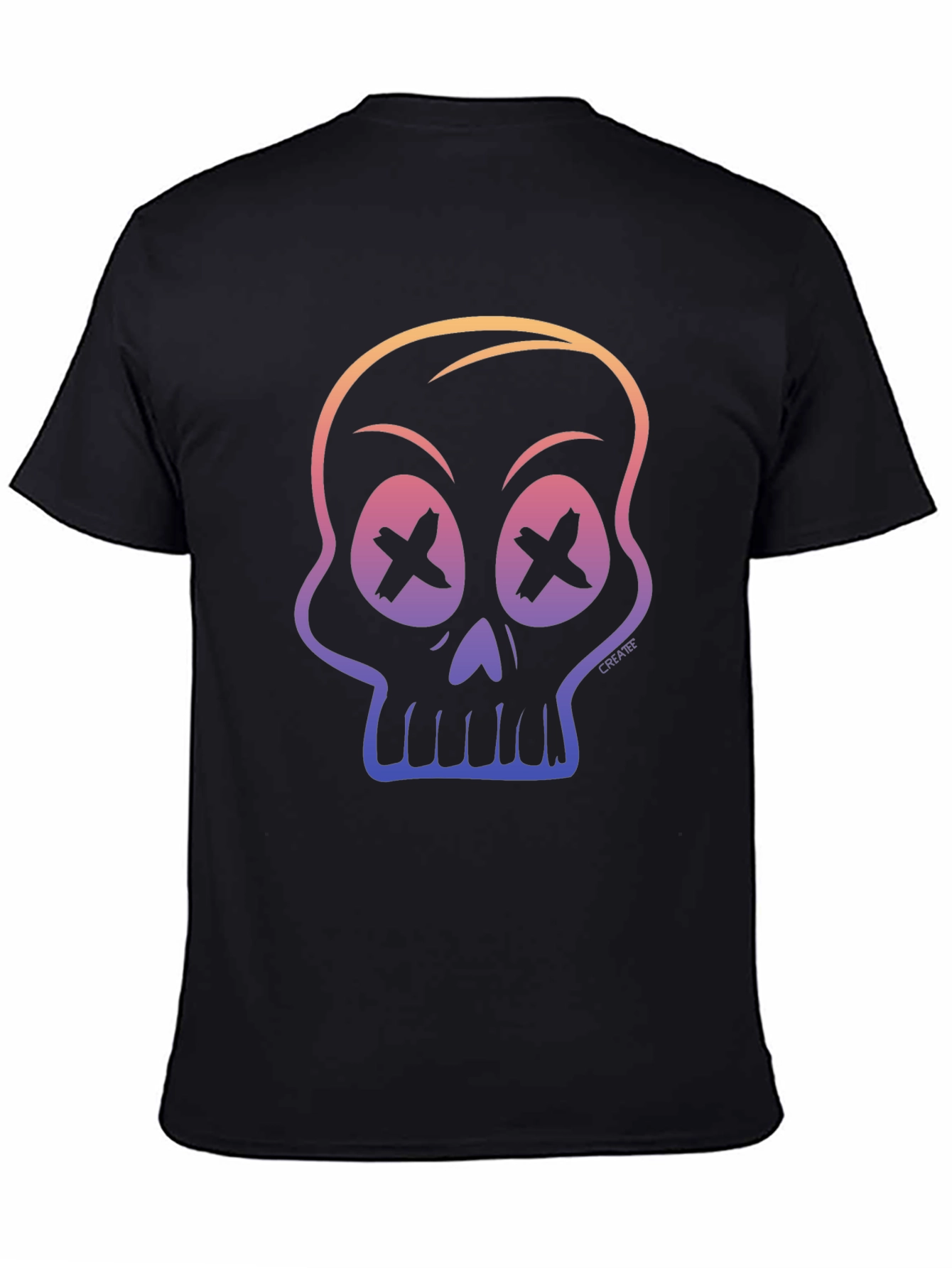 Skull Gradient Graphic Tee - Mens Black T-Shirt