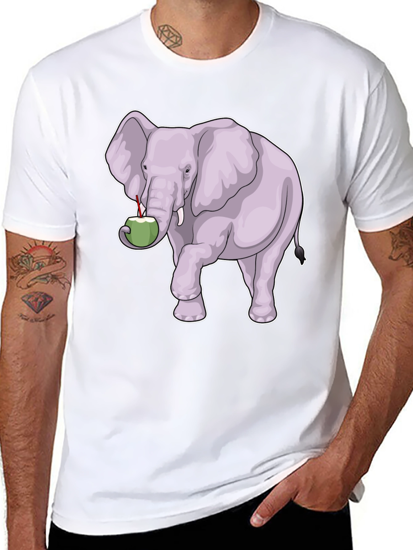 Elephant & Coconut T-Shirt - Unique Graphic Tee
