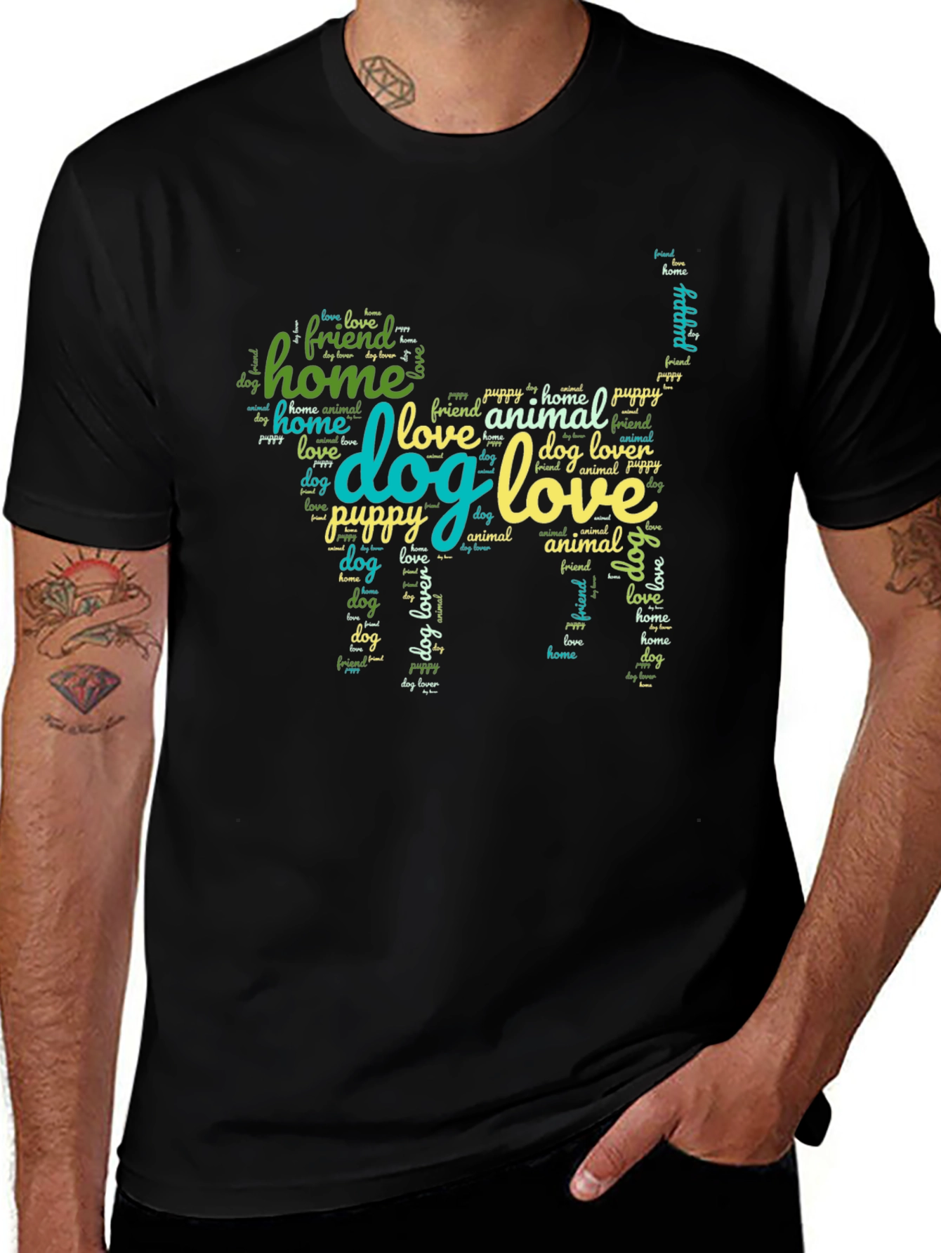 Dog Word Art Graphic T-Shirt