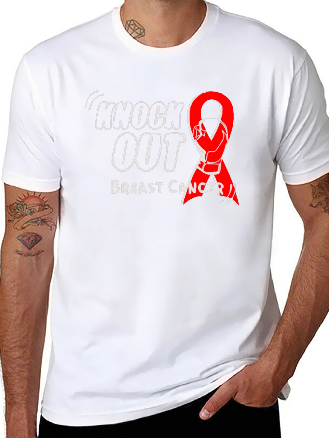 Knock Out Breast Cancer Black T-Shirt