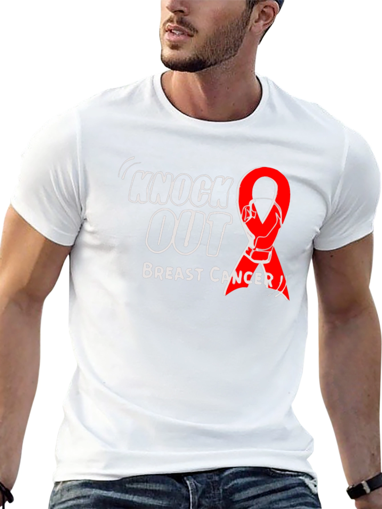 Knock Out Breast Cancer Black T-Shirt