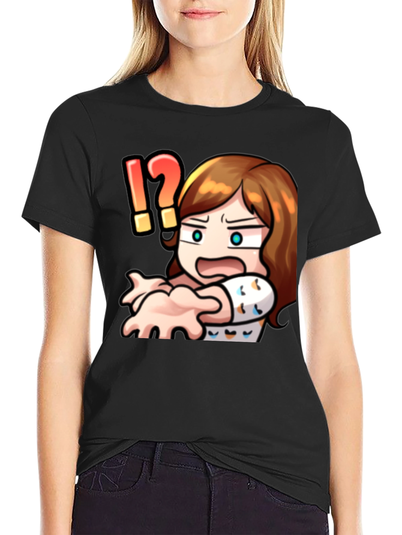 Cartoon Graphic Print Crew Neck T-Shirt