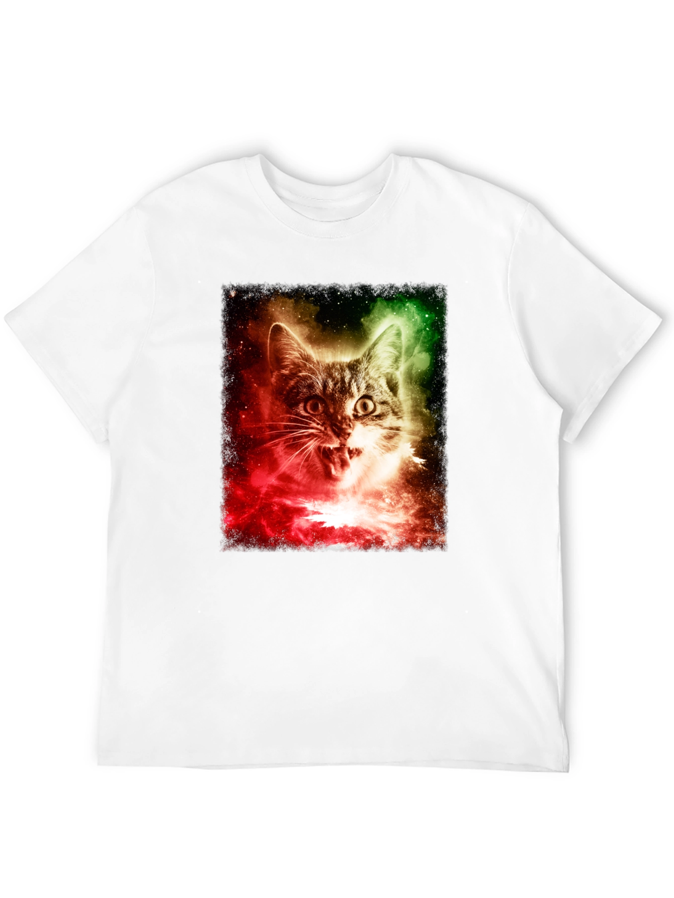 Galaxy Cat Graphic T-Shirt - Black