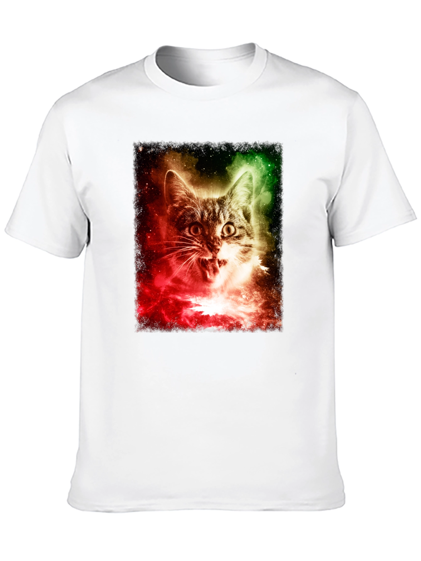 Galaxy Cat Graphic T-Shirt - Black