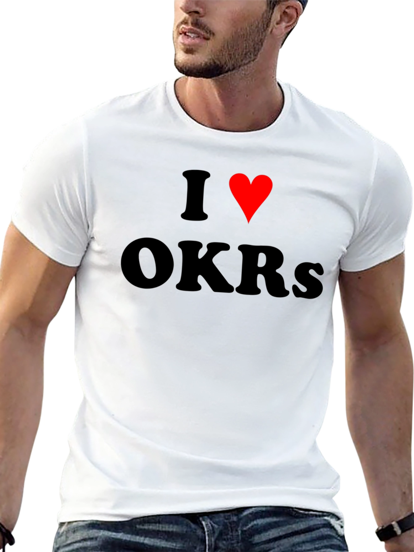 I Love OKRs T-Shirt Black Cotton Blend