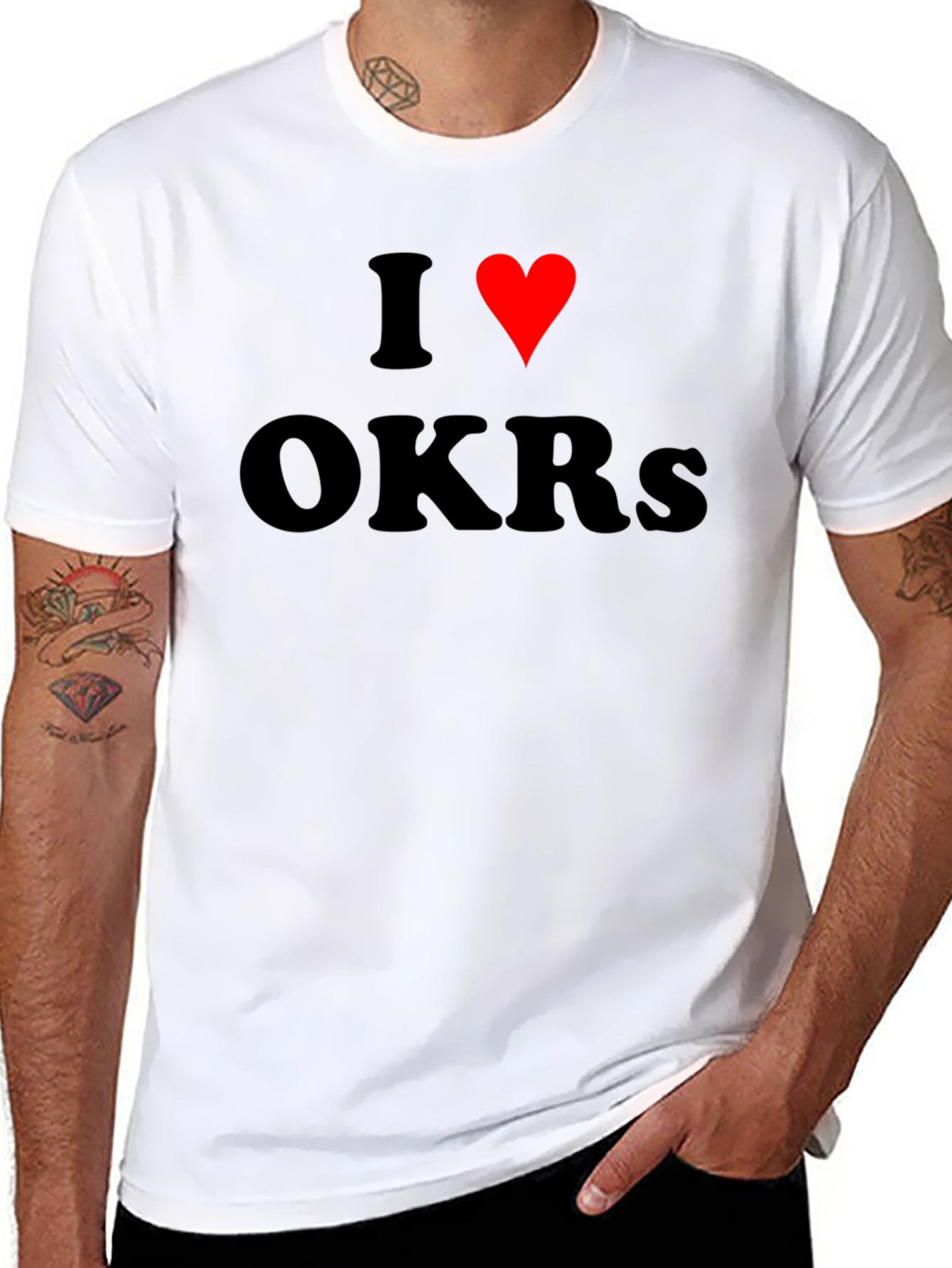 I Love OKRs T-Shirt Black Cotton Blend