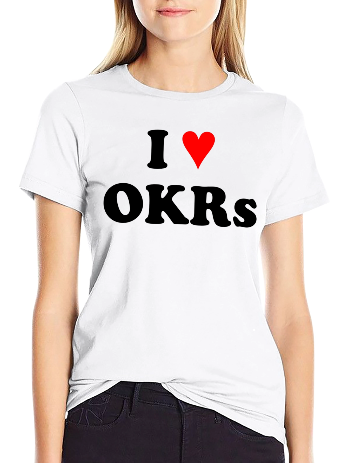 I Love OKRs T-Shirt Black Cotton Blend