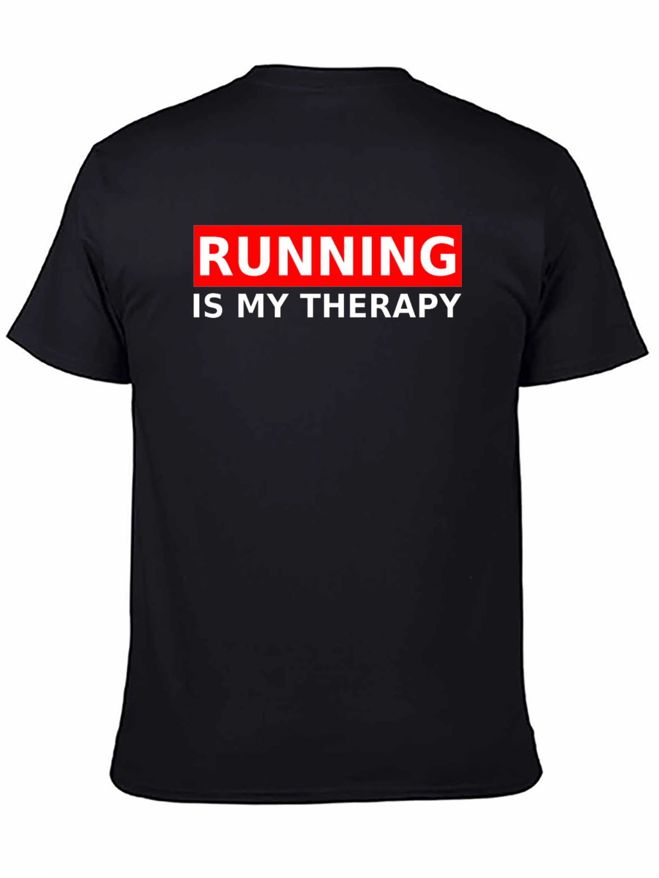 Running is my Therapy - Black Graphic Tee