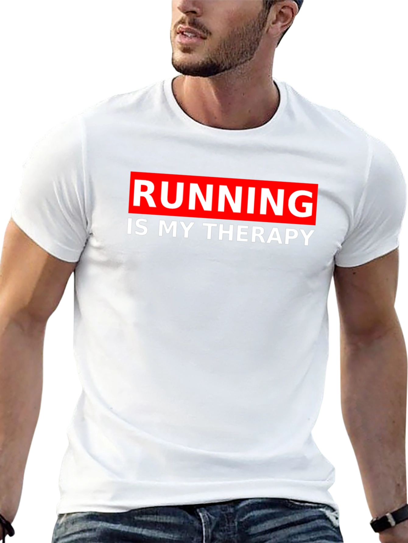 Running is my Therapy - Black Graphic Tee
