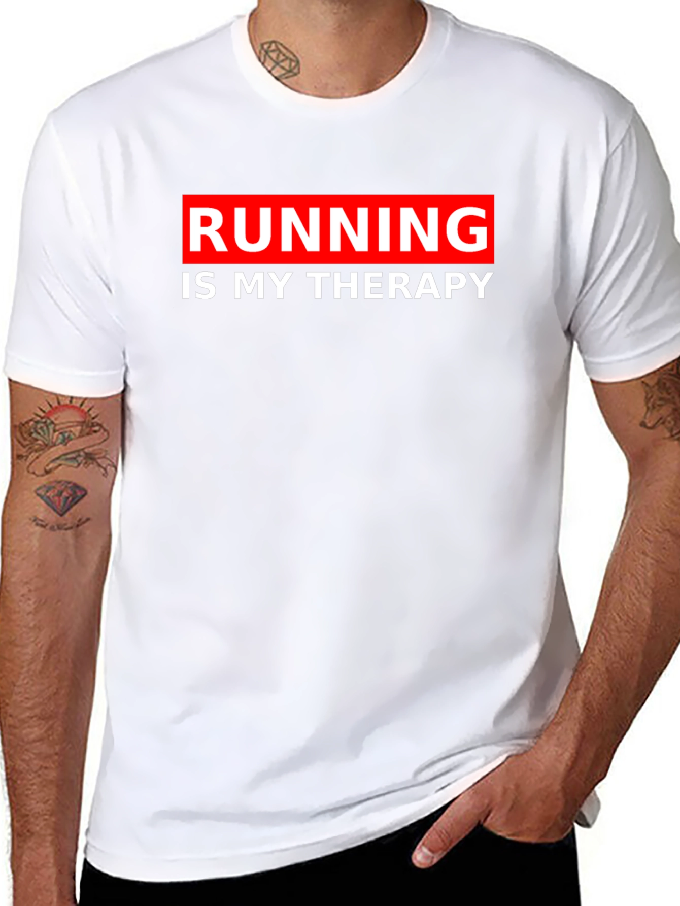 Running is my Therapy - Black Graphic Tee