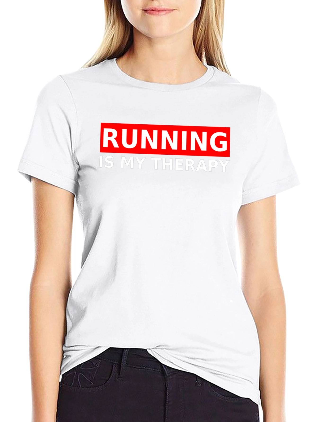 Running is my Therapy - Black Graphic Tee