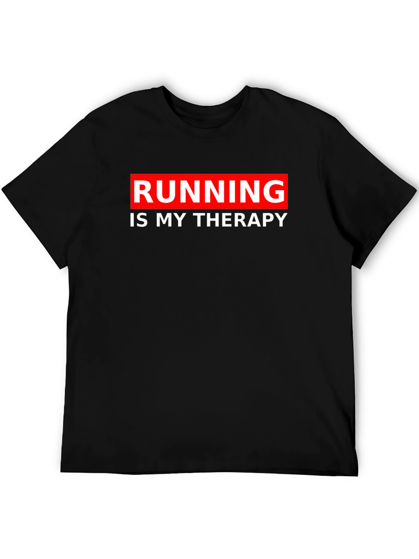 Running is my Therapy - Black Graphic Tee