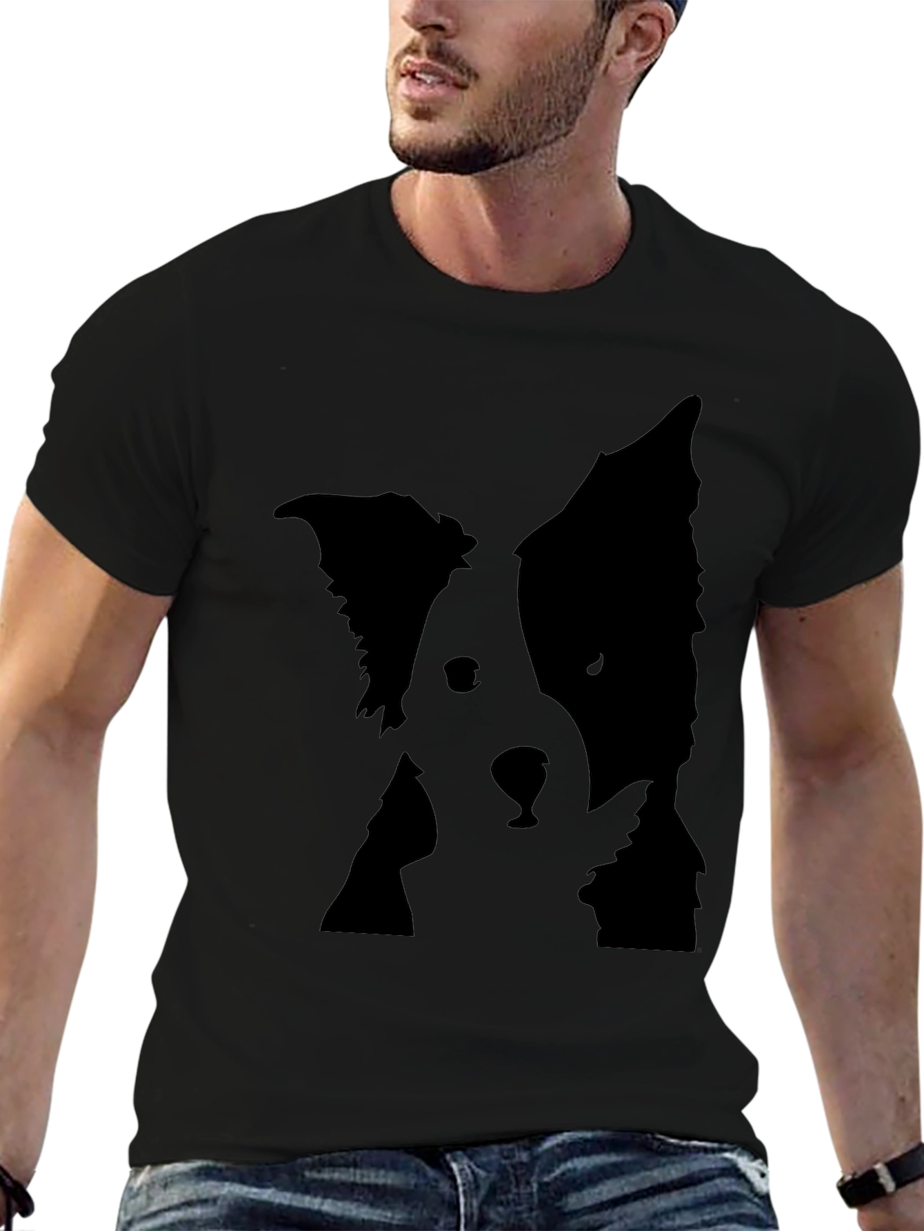Dog Silhouette T-Shirt - Black Graphic Tee
