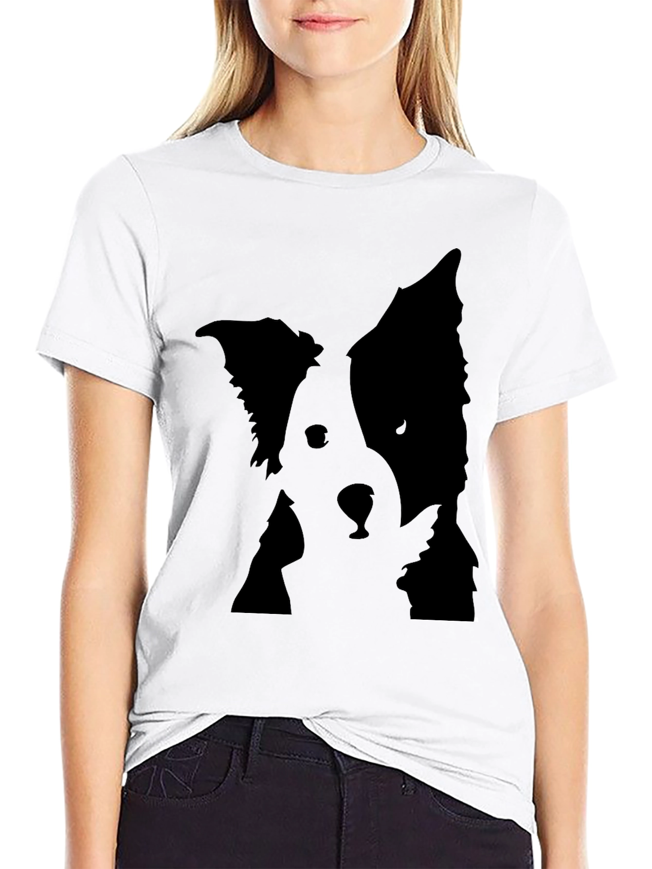 Dog Silhouette T-Shirt - Black Graphic Tee