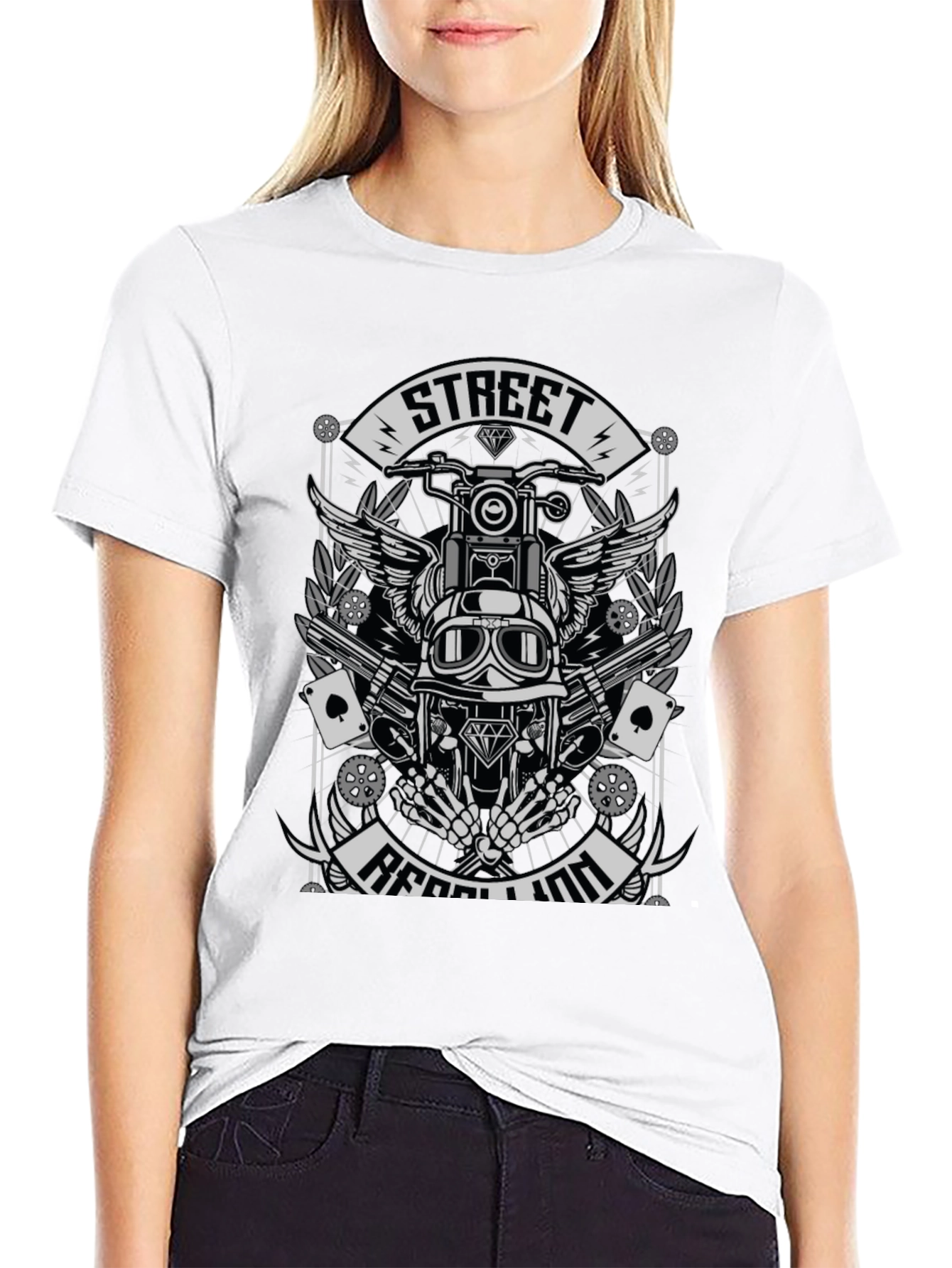 Street Rebellion T-Shirt - Motorcycle Rider Graphic Tee