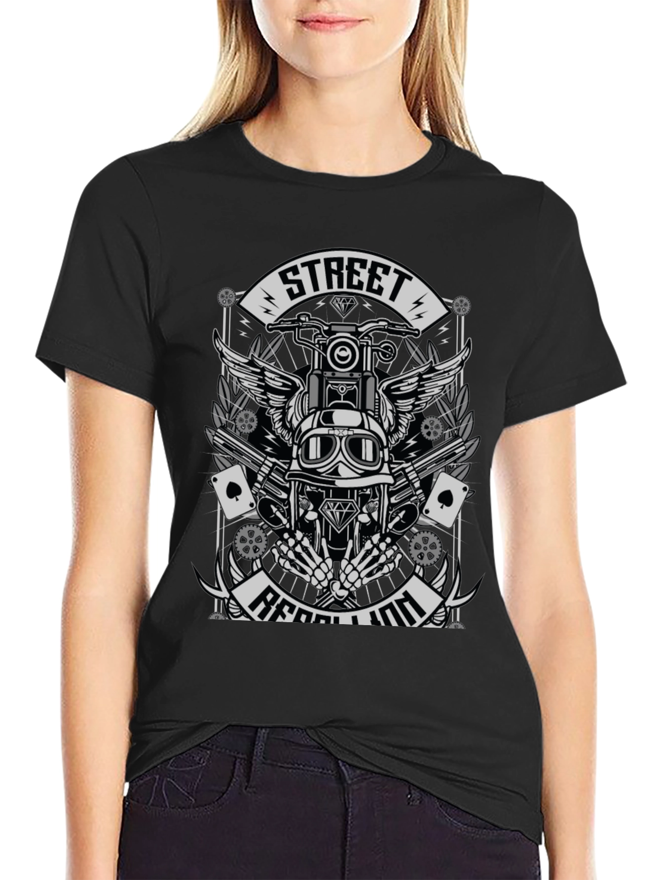 Street Rebellion T-Shirt - Motorcycle Rider Graphic Tee
