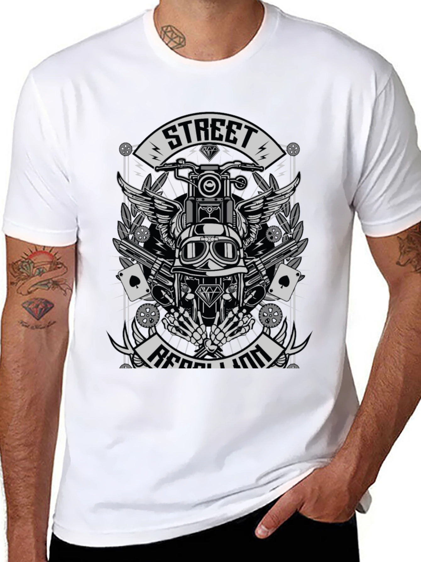 Street Rebellion T-Shirt - Motorcycle Rider Graphic Tee