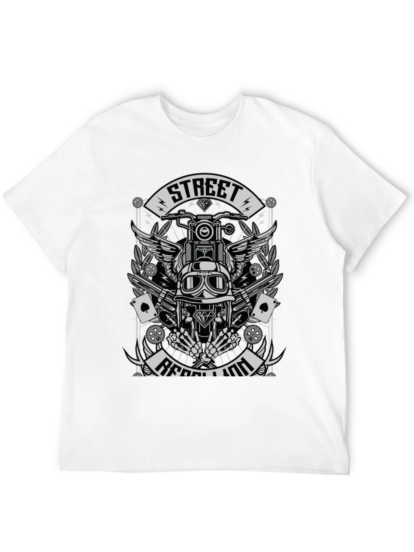 Street Rebellion T-Shirt - Motorcycle Rider Graphic Tee