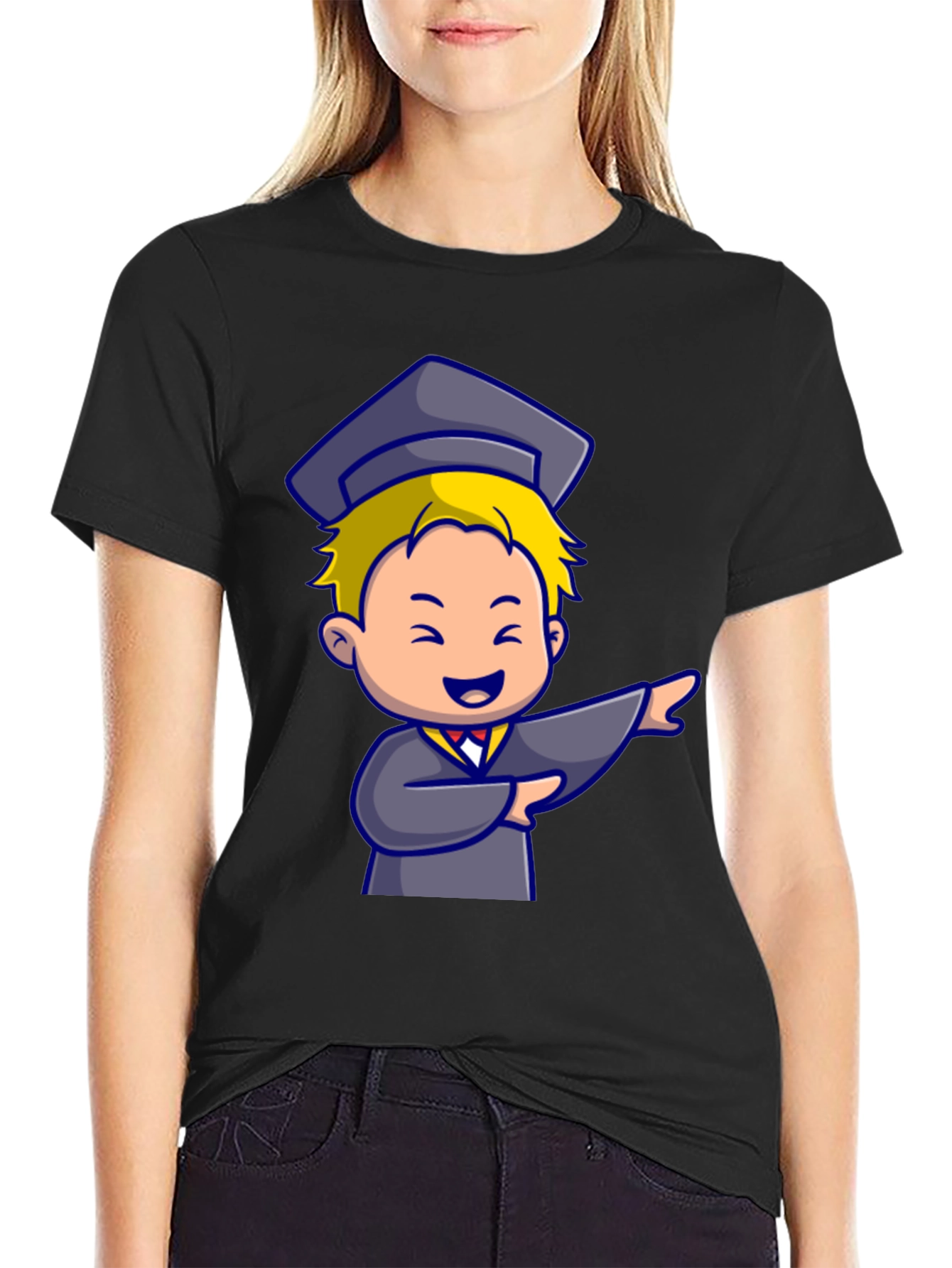 Graduation Cartoon Graphic T-Shirt