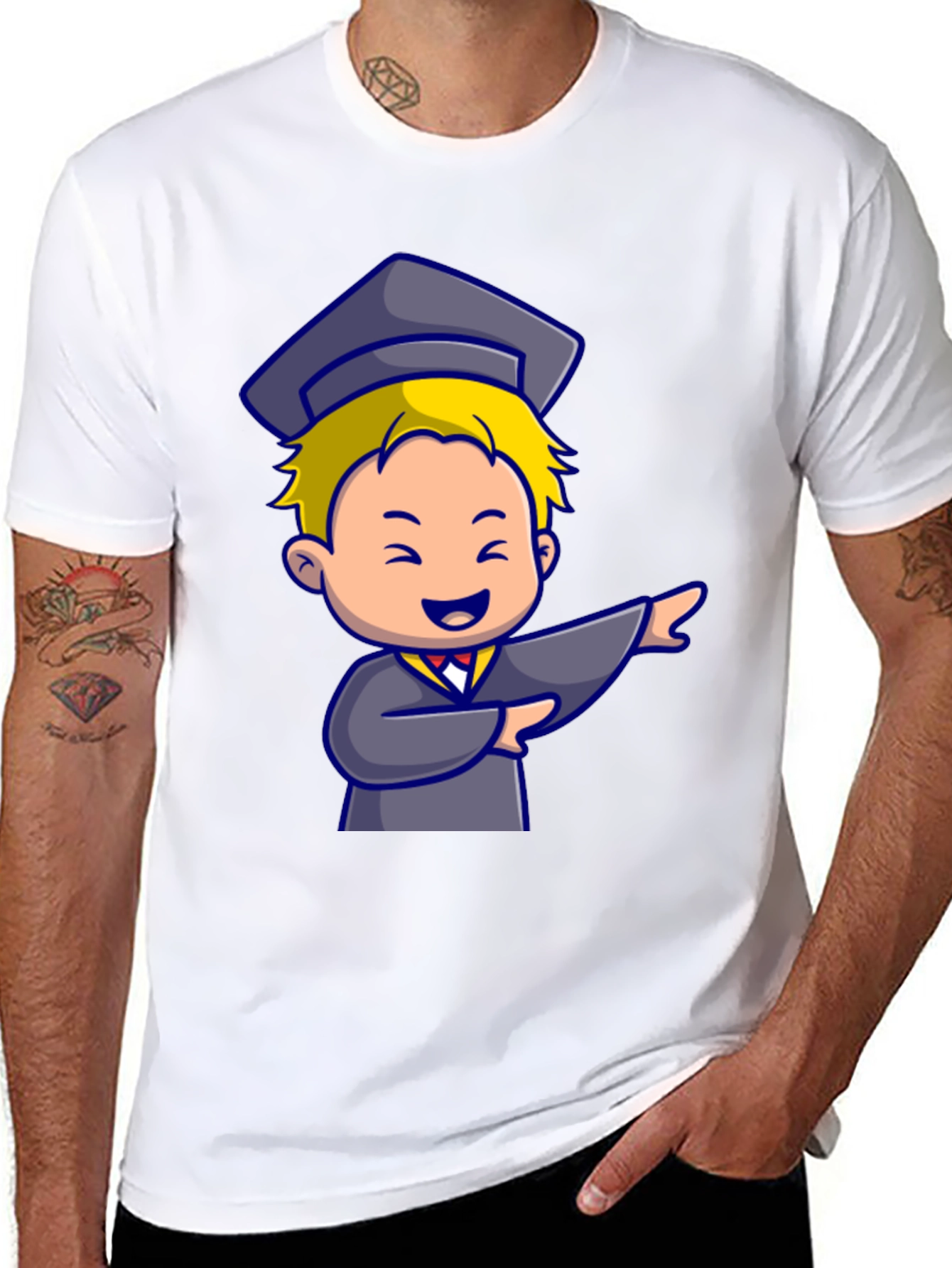 Graduation Cartoon Graphic T-Shirt