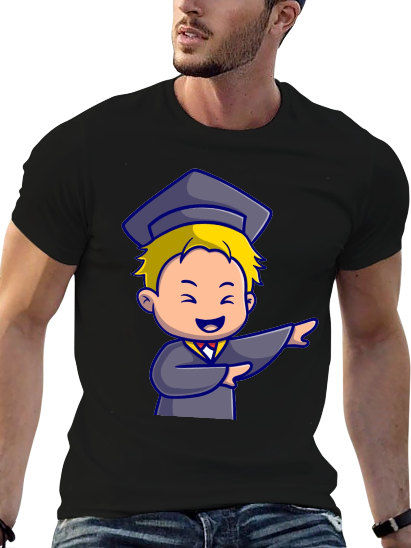 Graduation Cartoon Graphic T-Shirt