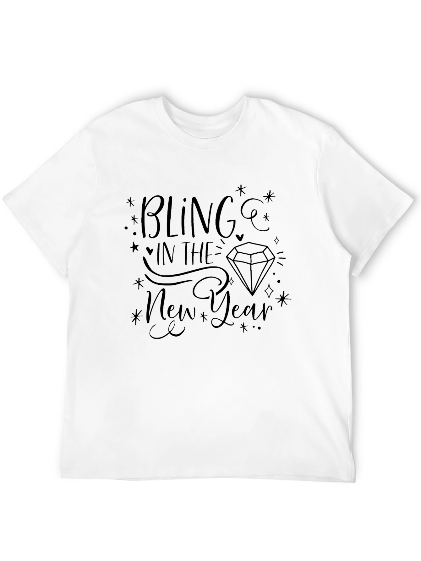 Bling in the New Year Black Graphic Tee