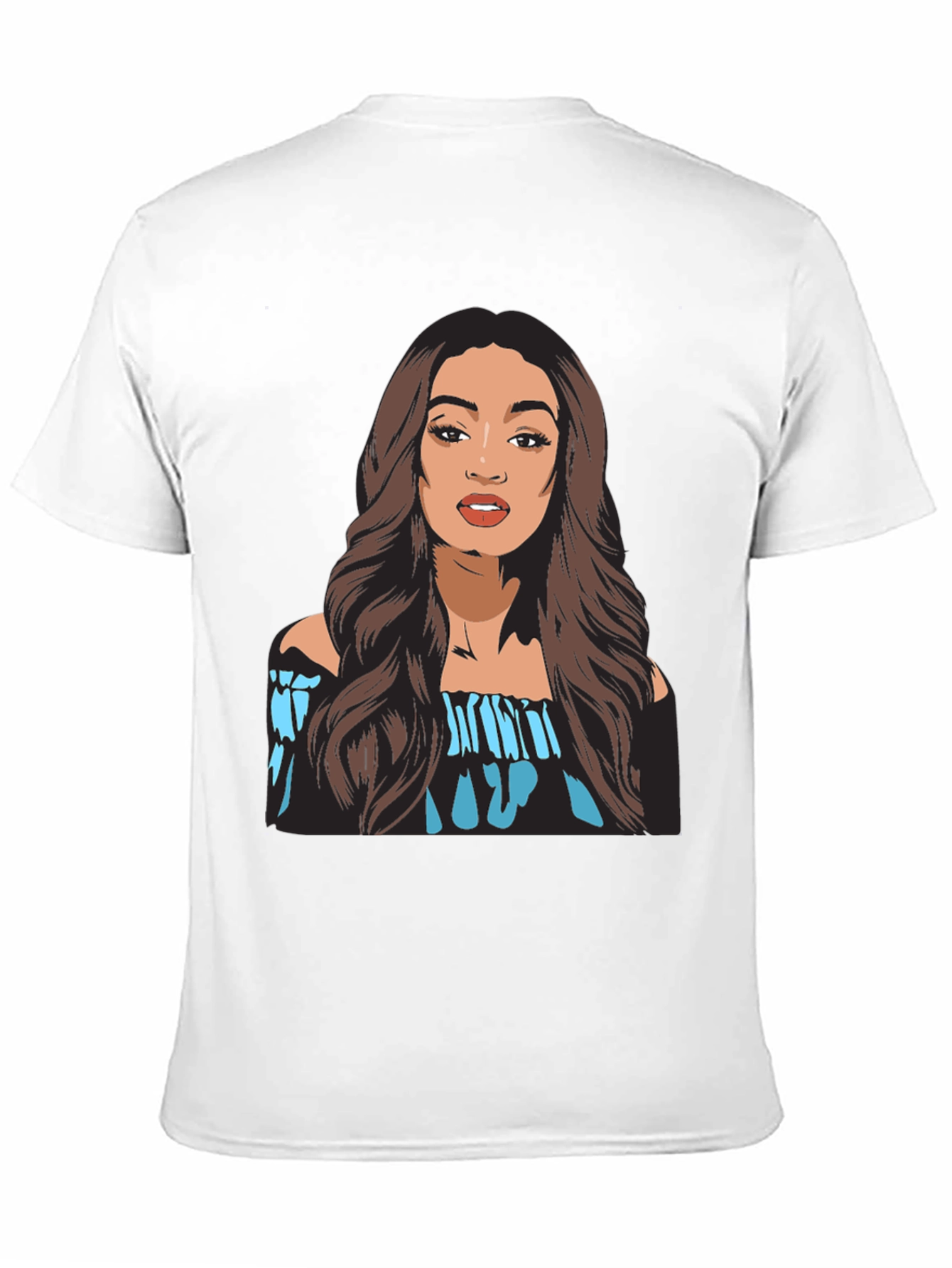Woman Portrait Black T-Shirt