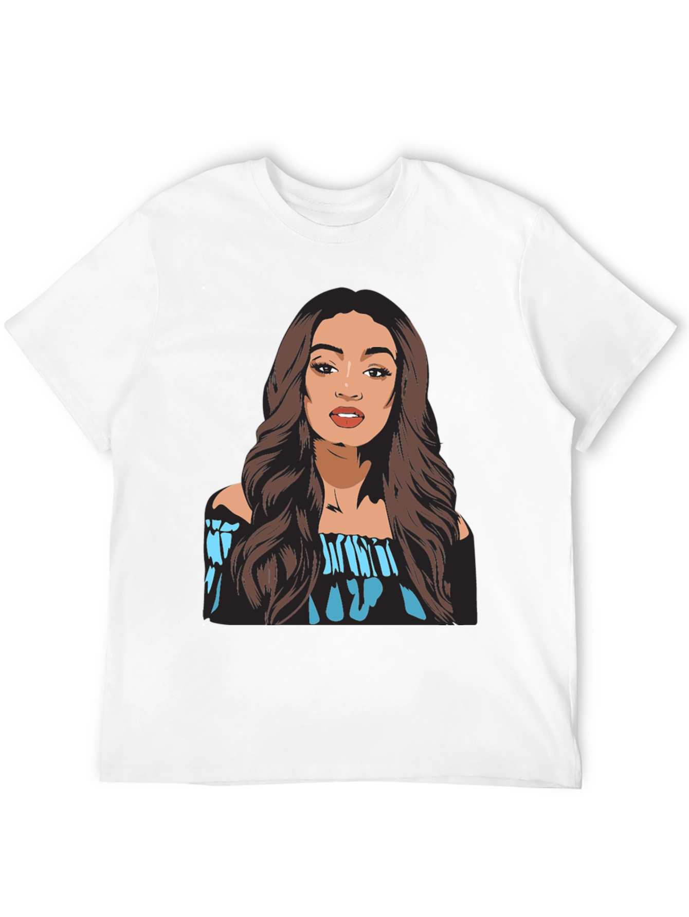 Woman Portrait Black T-Shirt