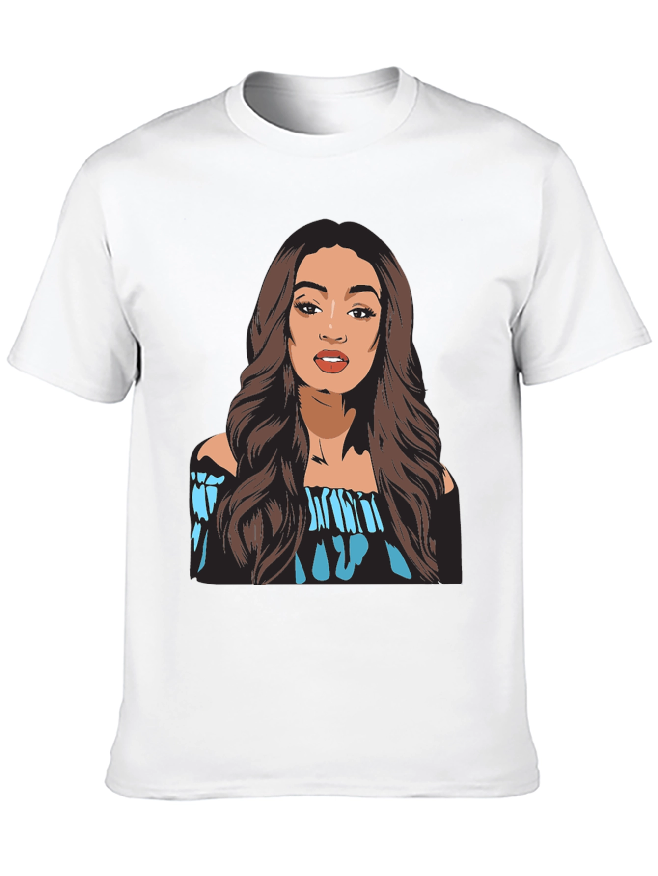 Woman Portrait Black T-Shirt