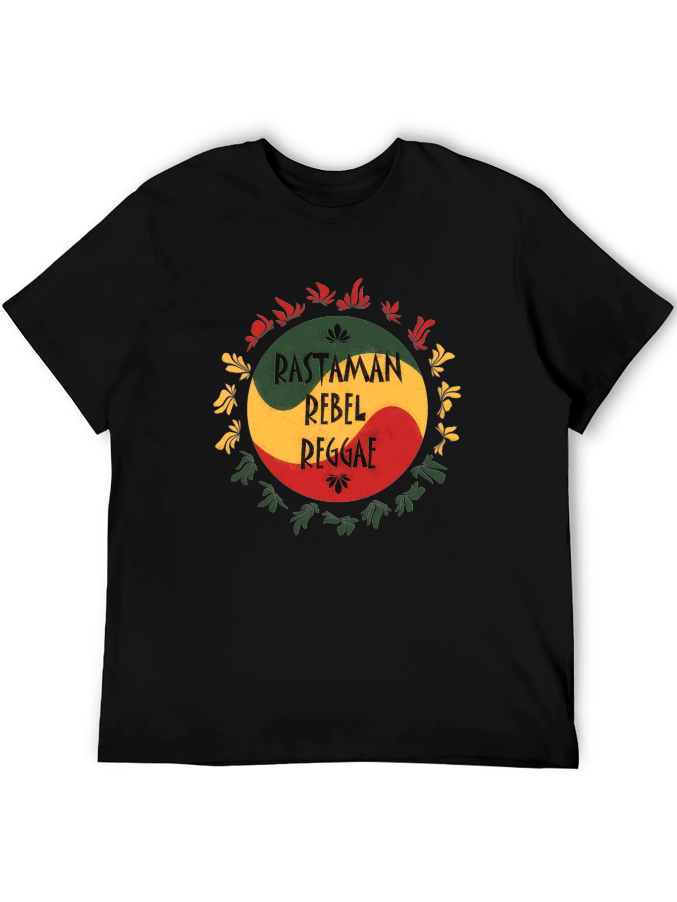 Rastaman Rebel Reggae T-Shirt - Black Cotton Tee
