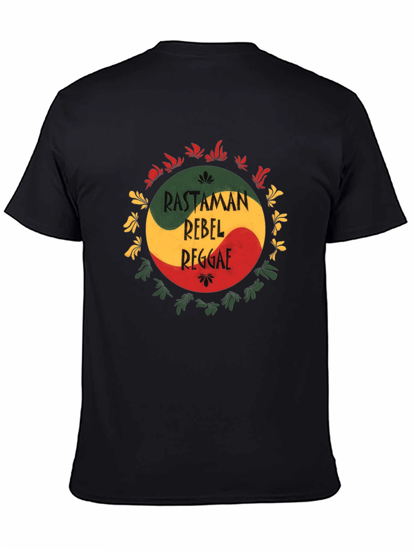 Rastaman Rebel Reggae T-Shirt - Black Cotton Tee