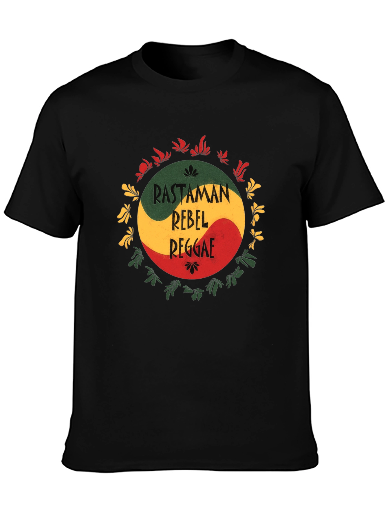 Rastaman Rebel Reggae T-Shirt - Black Cotton Tee