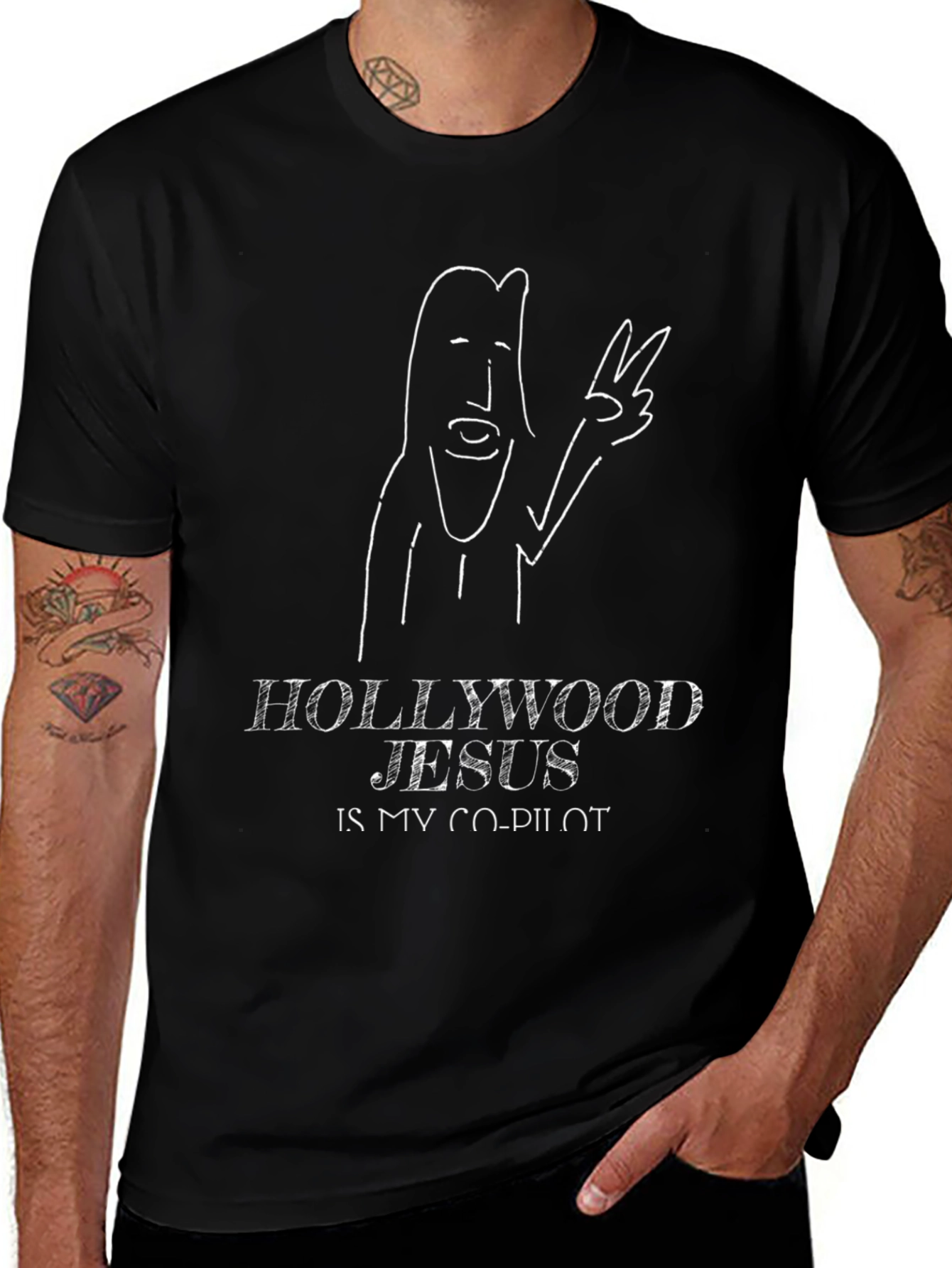 Hollywood Jesus T-Shirt - Co-Pilot Funny Graphic Tee