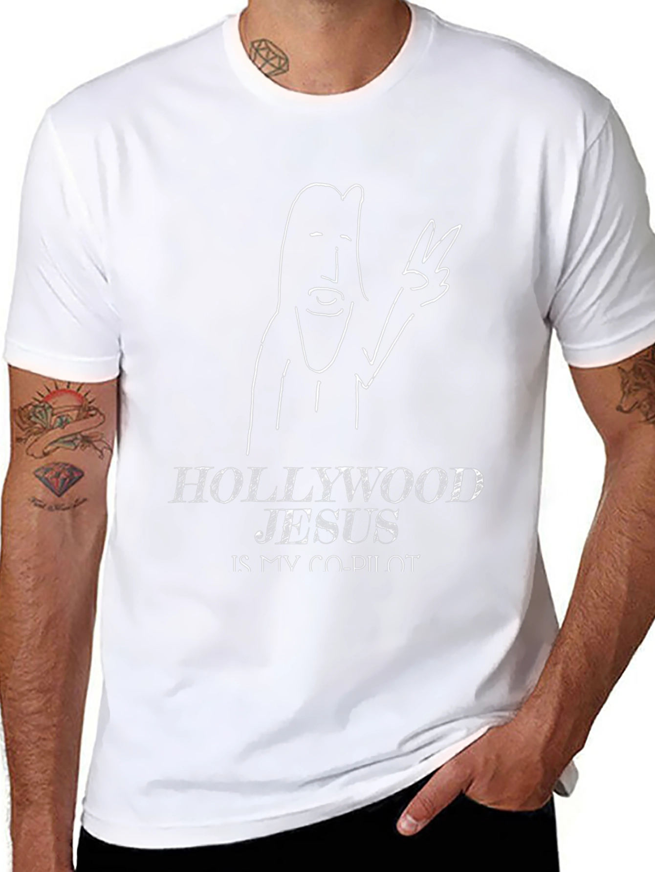 Hollywood Jesus T-Shirt - Co-Pilot Funny Graphic Tee