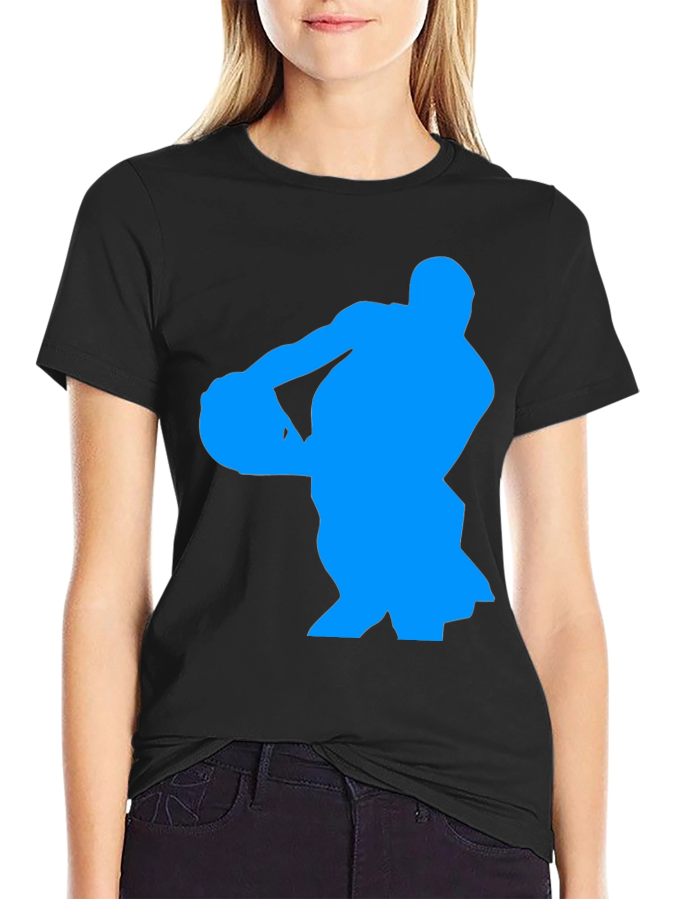 Basketball Player Graphic Tee - Black Cotton T-Shirt