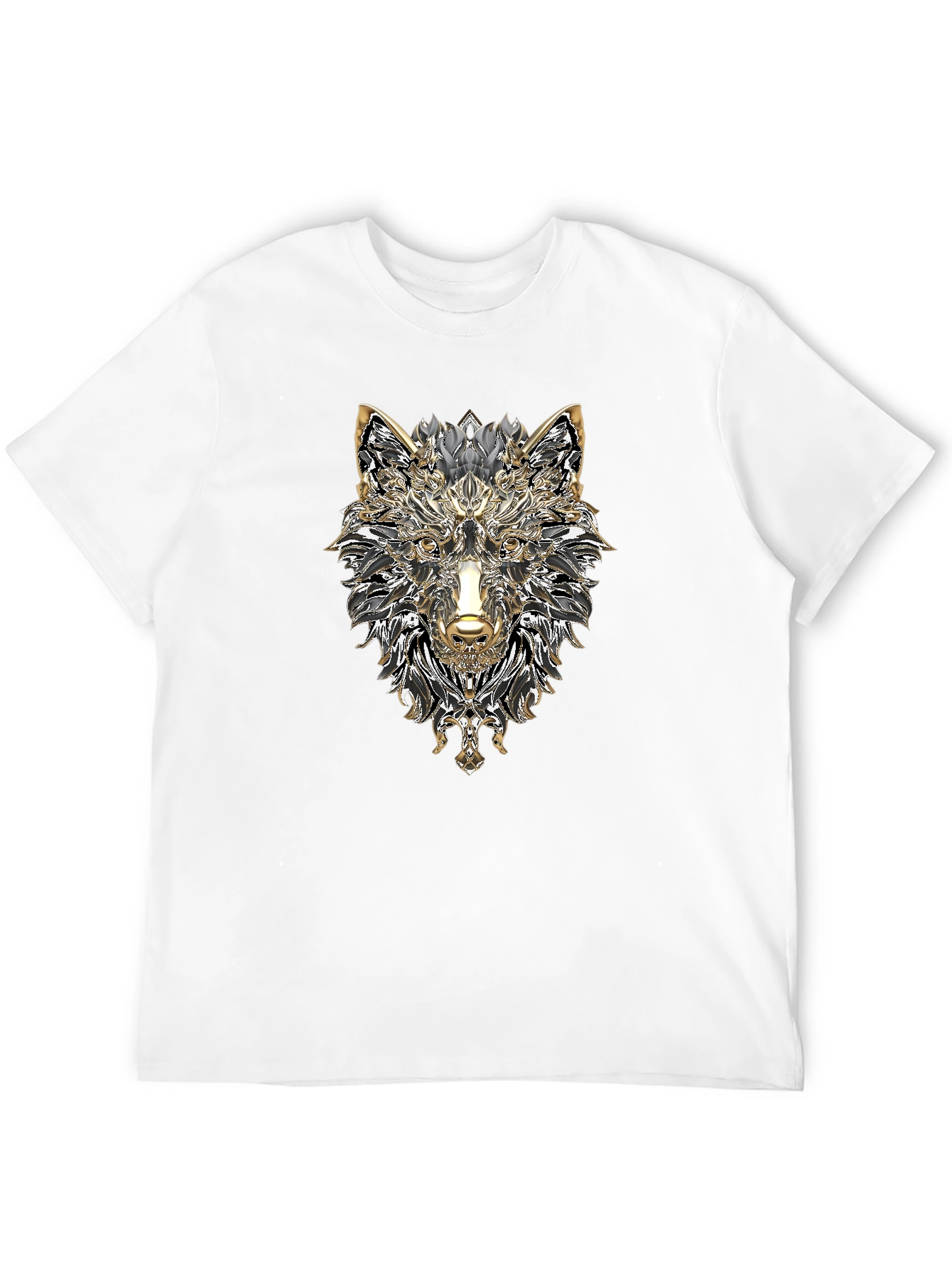 Wolf Graphic Print Black T-Shirt