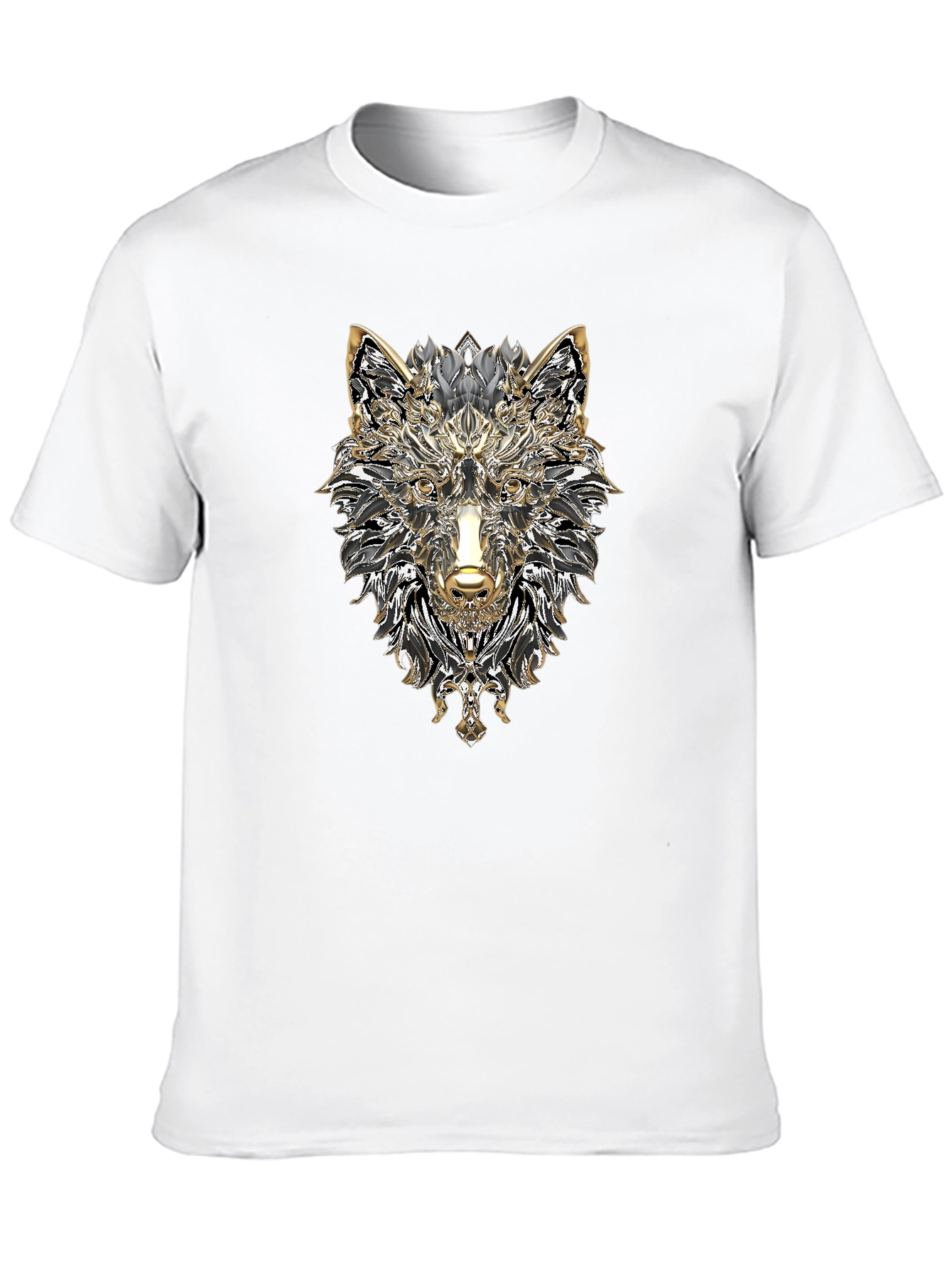 Wolf Graphic Print Black T-Shirt