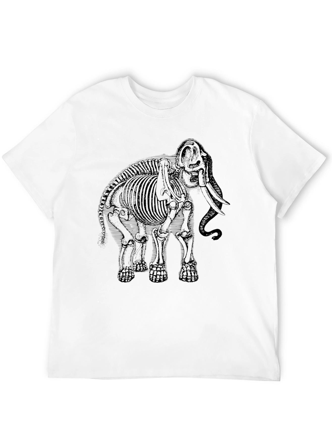 Elephant Skeleton Graphic Tee - Black