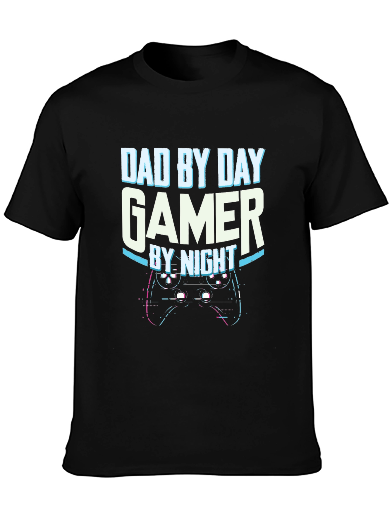 Dad By Day Gamer By Night Black T-Shirt