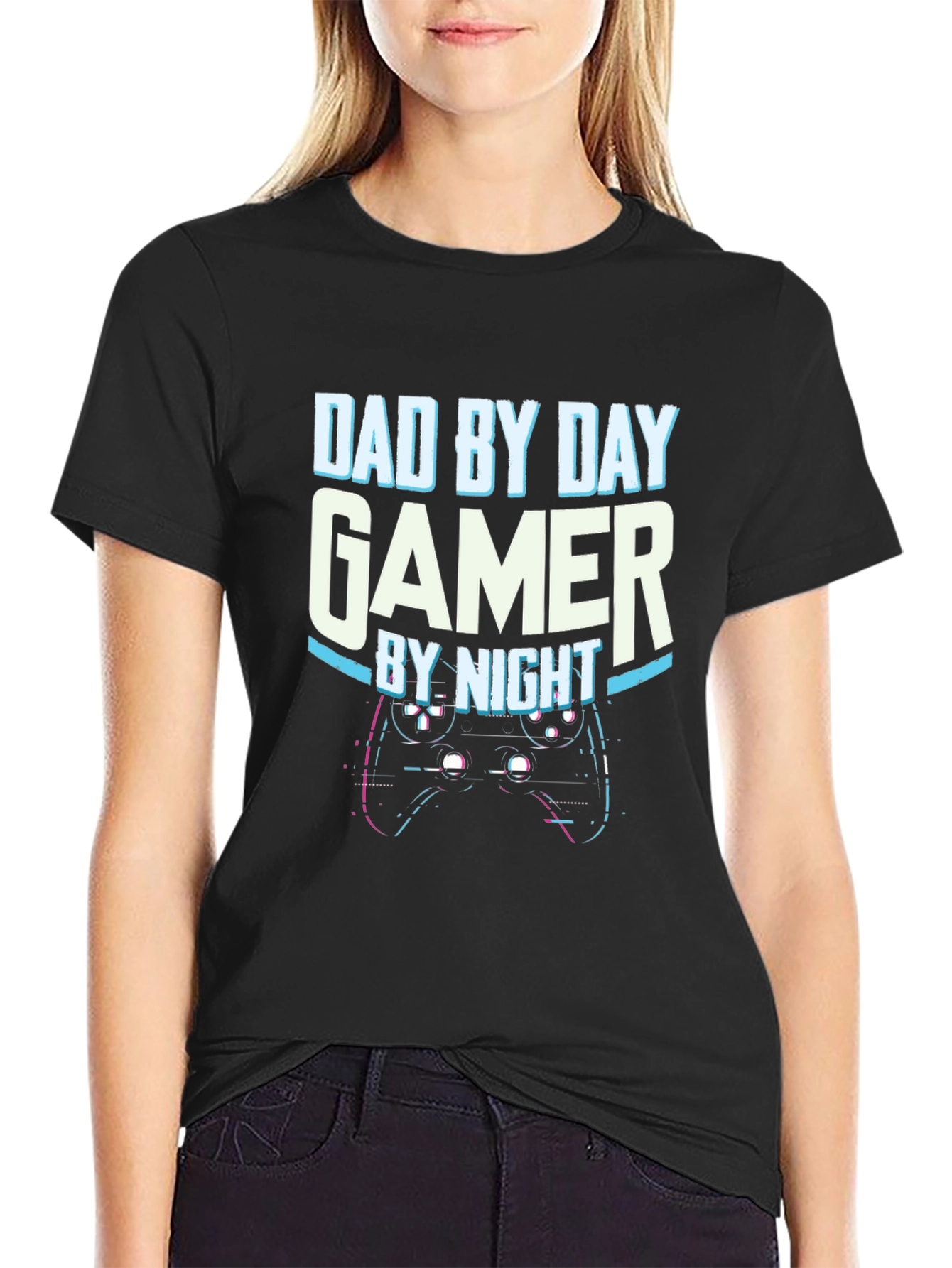 Dad By Day Gamer By Night Black T-Shirt