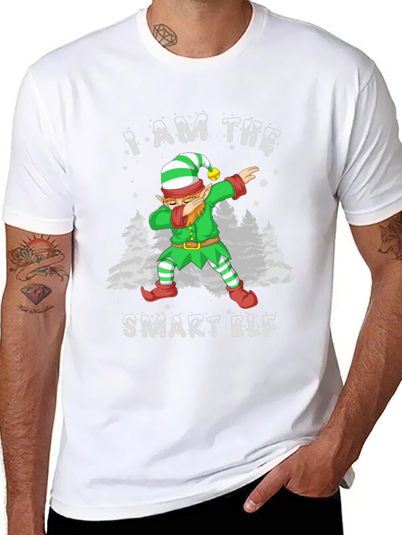 I AM THE SMART ELF Dabbing Christmas T-Shirt