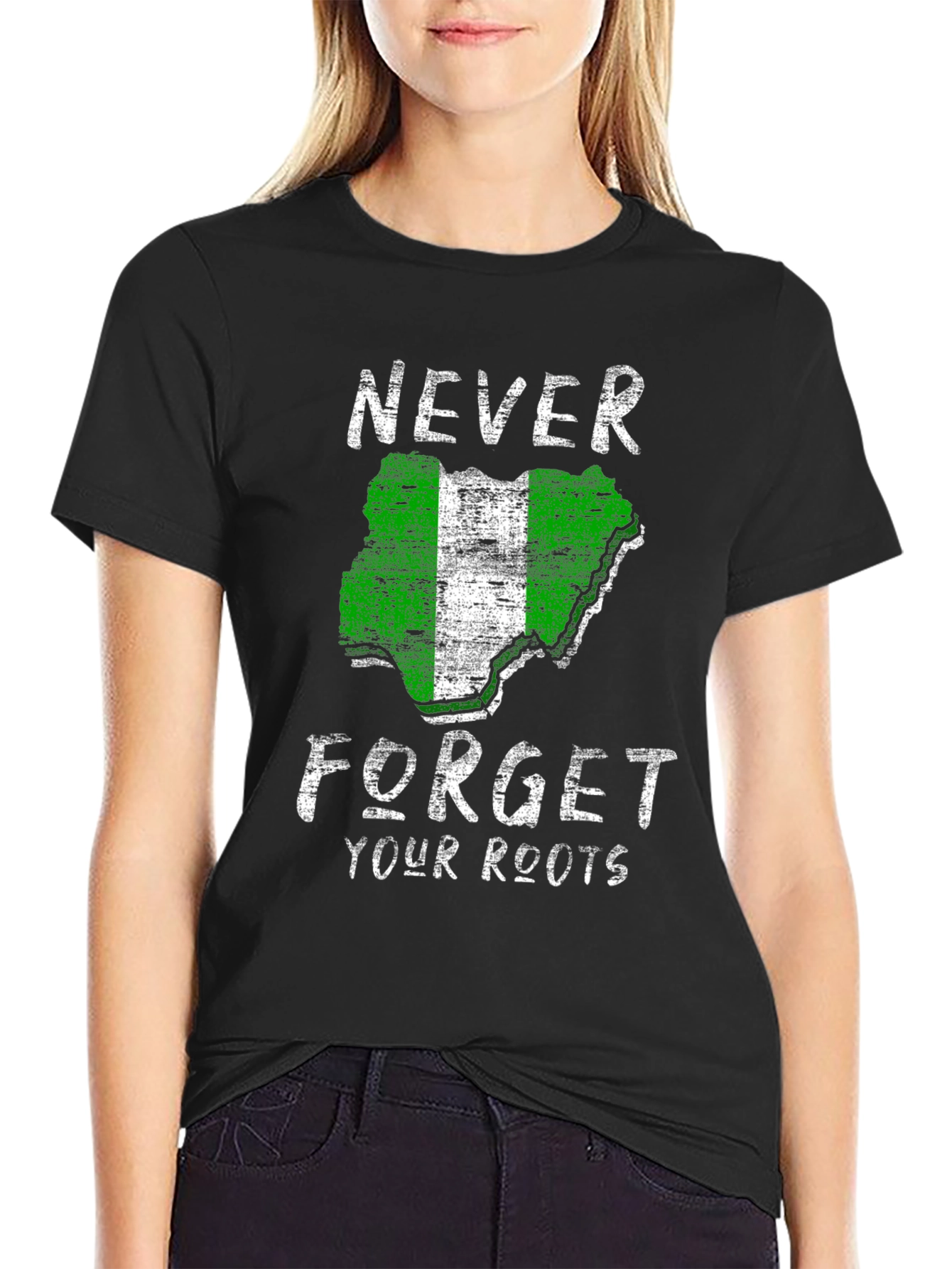 Nigeria Roots T-Shirt - Black Pride Tee