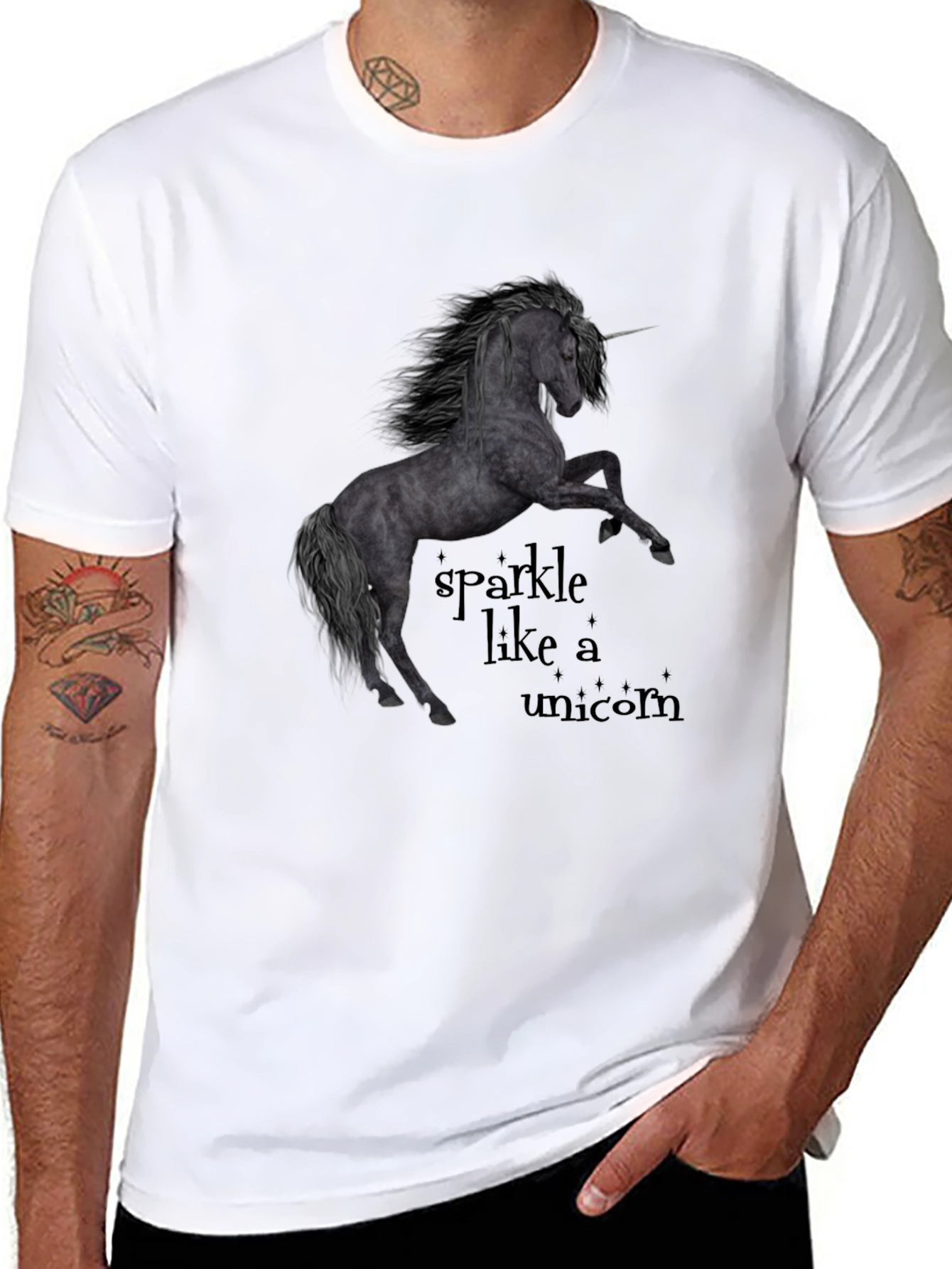 Unicorn Sparkle Black T-Shirt