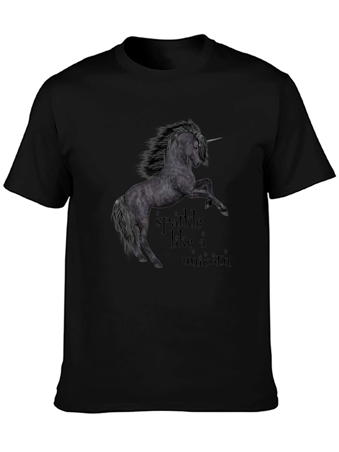 Unicorn Sparkle Black T-Shirt