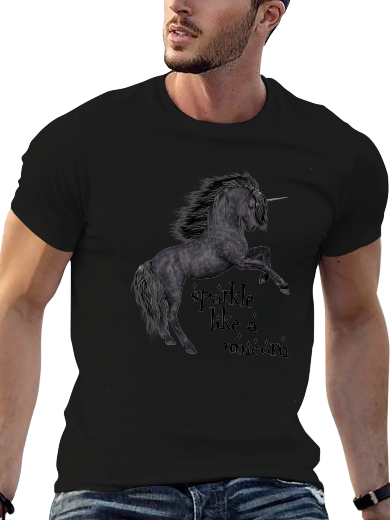 Unicorn Sparkle Black T-Shirt