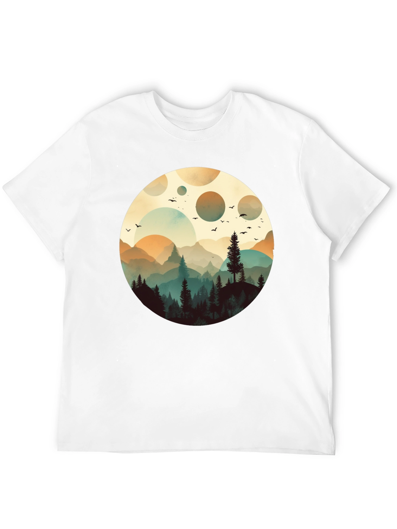 Nature Silhouette Graphic T-Shirt - Black