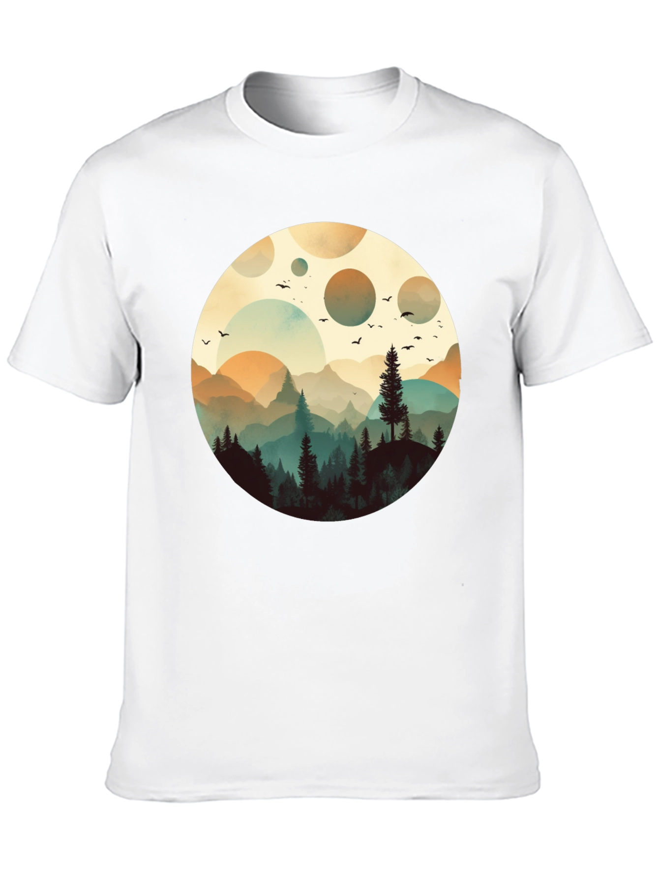Nature Silhouette Graphic T-Shirt - Black