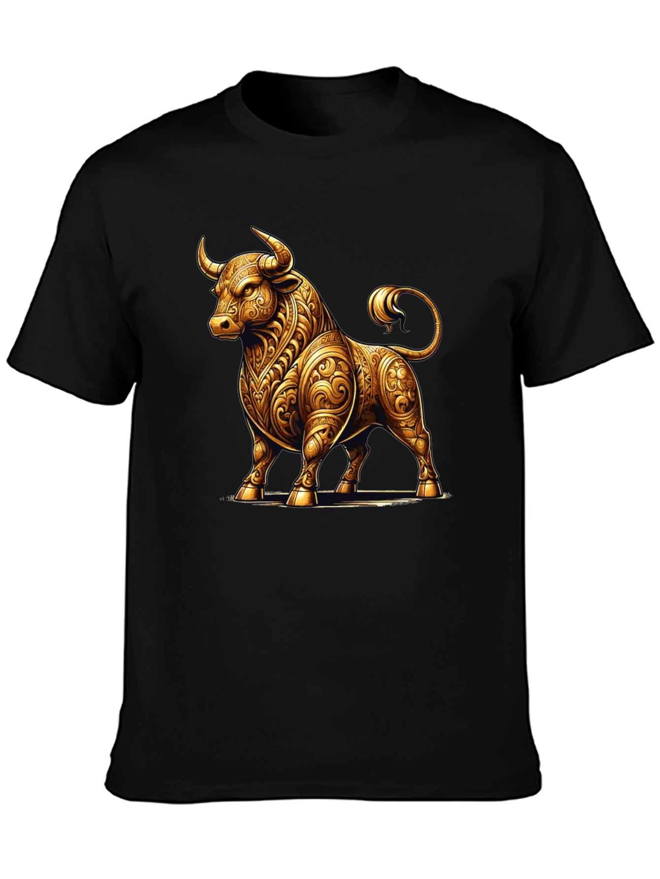 Golden Bull Graphic Tee - Stylish Mens T-Shirt