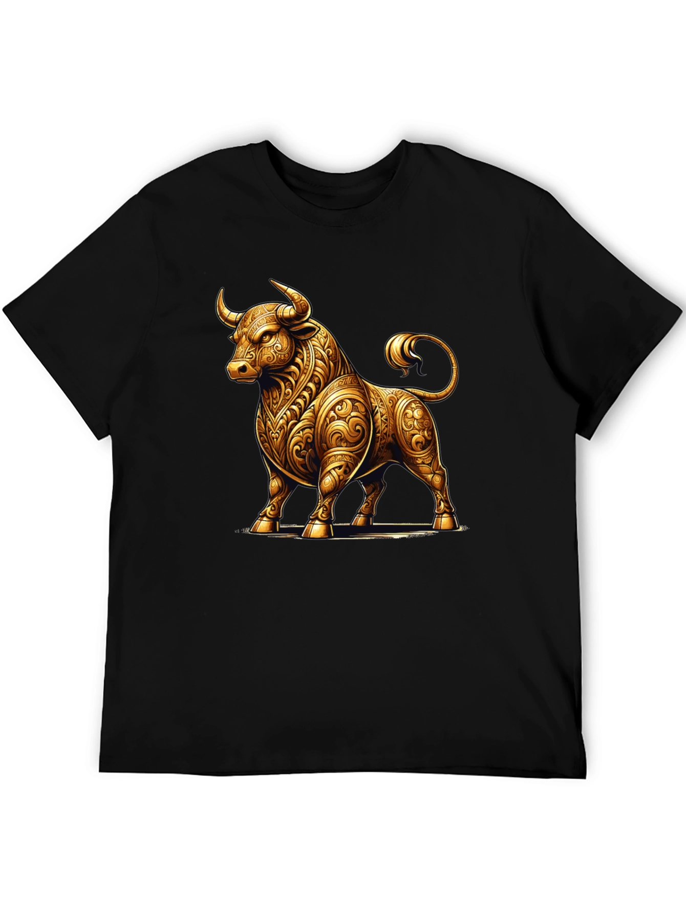 Golden Bull Graphic Tee - Stylish Mens T-Shirt