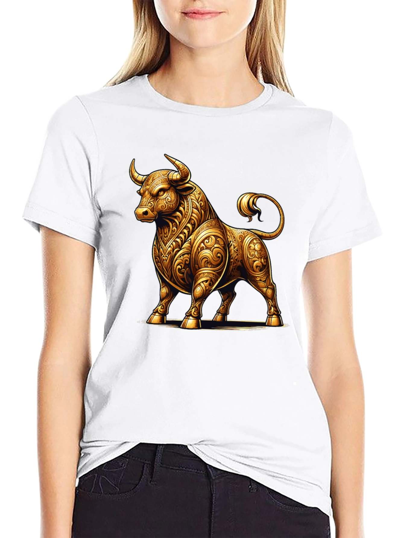 Golden Bull Graphic Tee - Stylish Mens T-Shirt